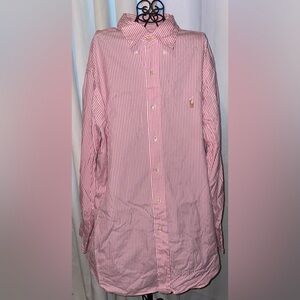 Ralph Lauren Men's Pink Striped Shirt